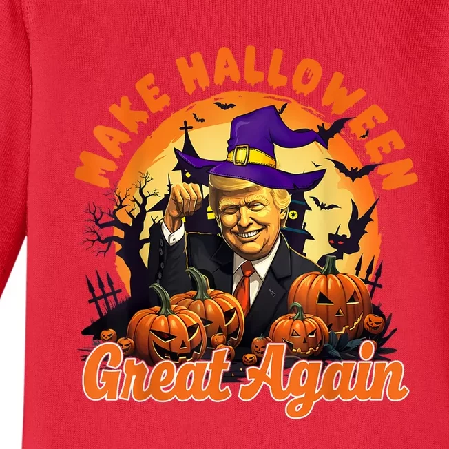 Trumpkin Make Halloween Great Again Funny Pumpkin Baby Long Sleeve Bodysuit