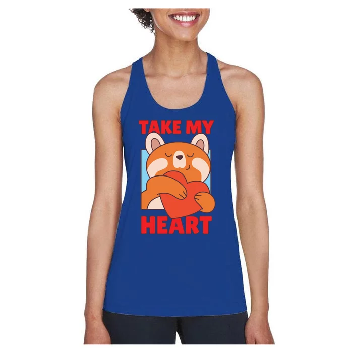 Take My Heart Valentine's Day Love For Her And Him Gift Women's Racerback Tank