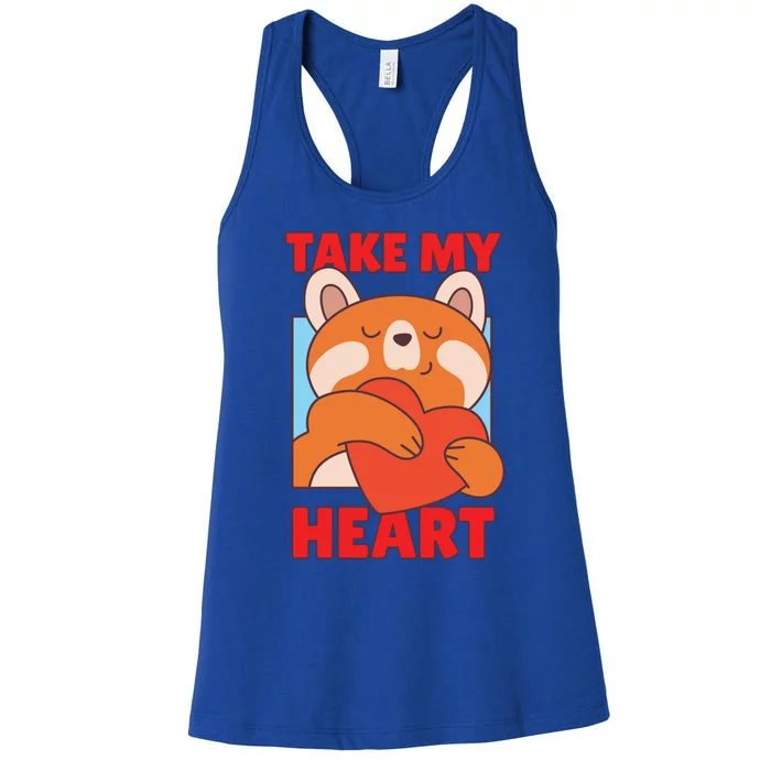 Take My Heart Valentine's Day Love For Her And Him Gift Women's Racerback Tank