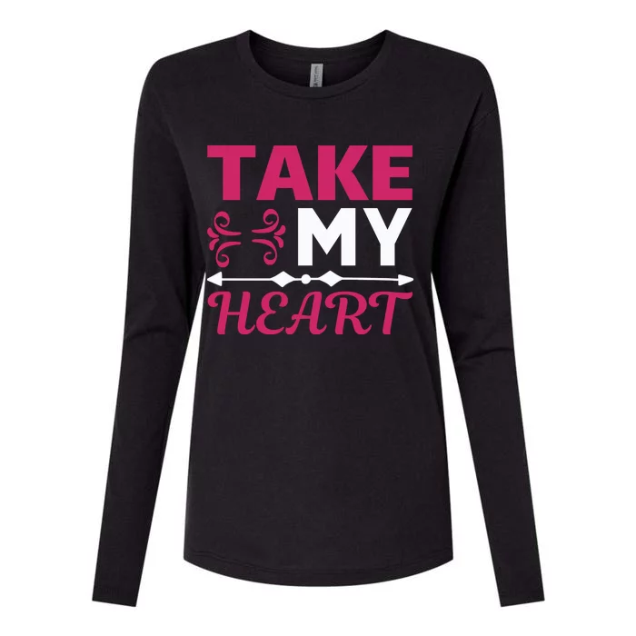 Take My Heart Womens Cotton Relaxed Long Sleeve T-Shirt