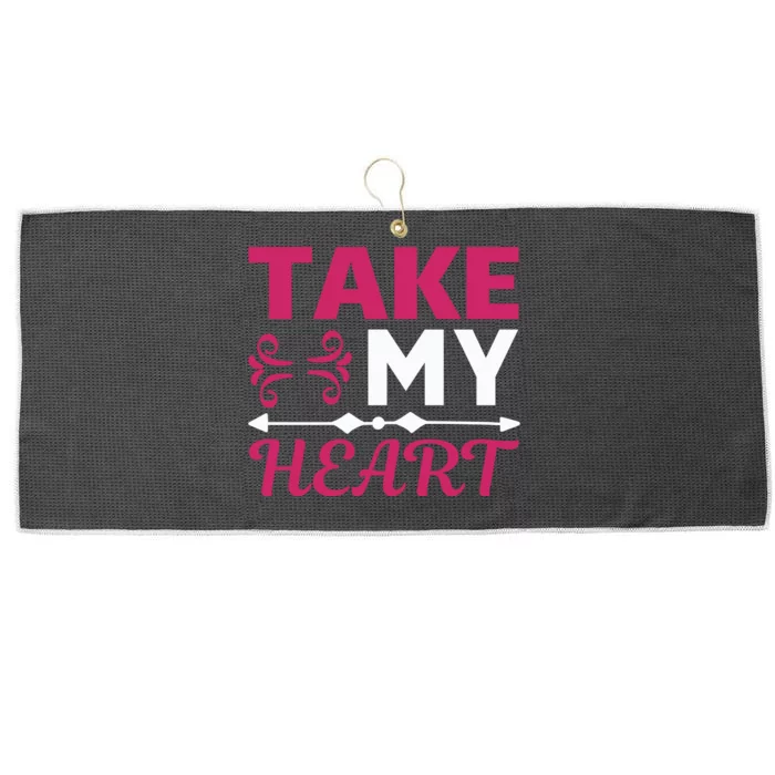 Take My Heart Large Microfiber Waffle Golf Towel