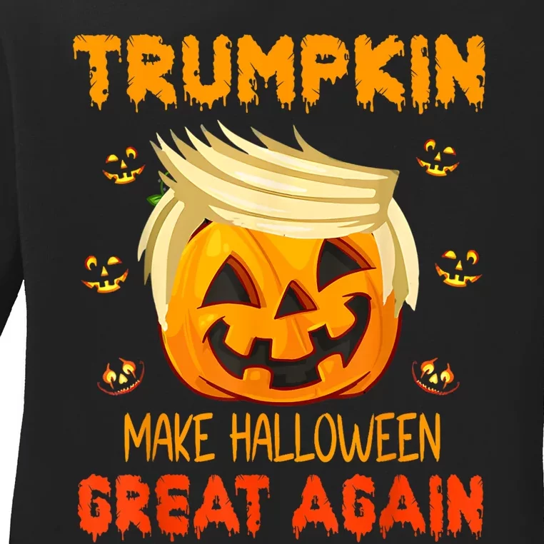 Trumpkin Make Halloween Great Again Funny Pumpkin Ladies Long Sleeve Shirt