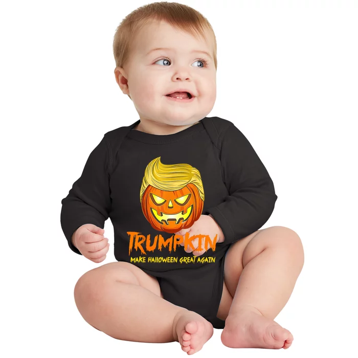 Trumpkin Make Halloween Great Again Funny Pumpkin Baby Long Sleeve Bodysuit