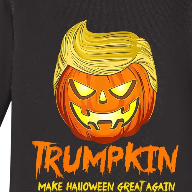 Trumpkin Make Halloween Great Again Funny Pumpkin Baby Long Sleeve Bodysuit