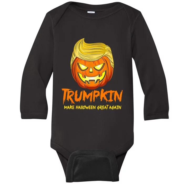 Trumpkin Make Halloween Great Again Funny Pumpkin Baby Long Sleeve Bodysuit