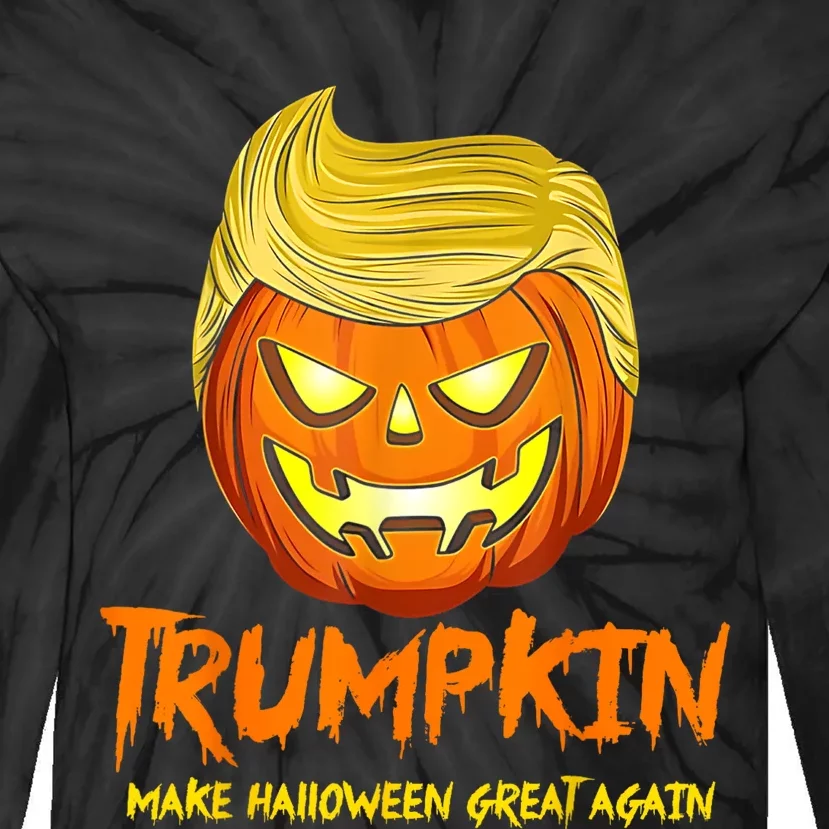 Trumpkin Make Halloween Great Again Funny Pumpkin Tie-Dye Long Sleeve Shirt