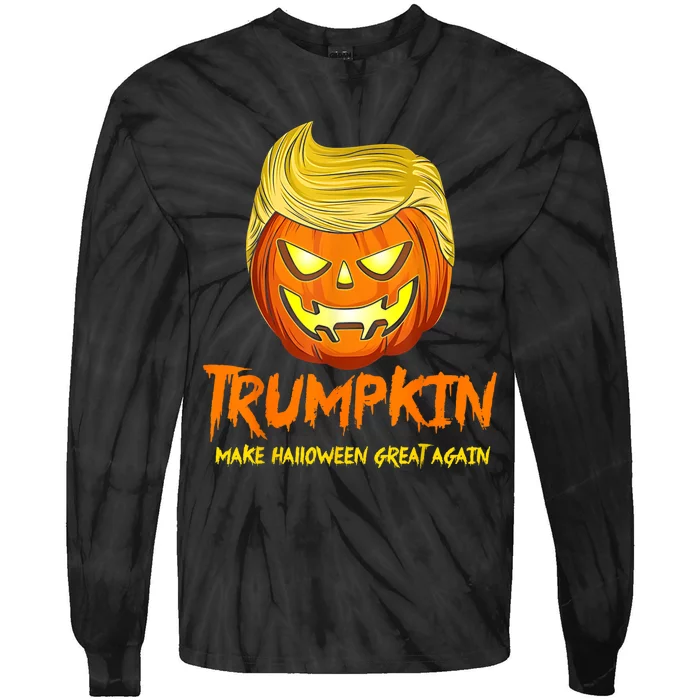 Trumpkin Make Halloween Great Again Funny Pumpkin Tie-Dye Long Sleeve Shirt