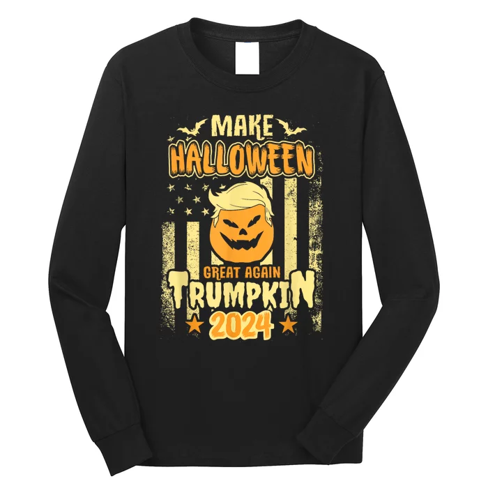 Trumpkin Make Halloween Great Again Funny Pumpkin Trump 2024 Long Sleeve Shirt