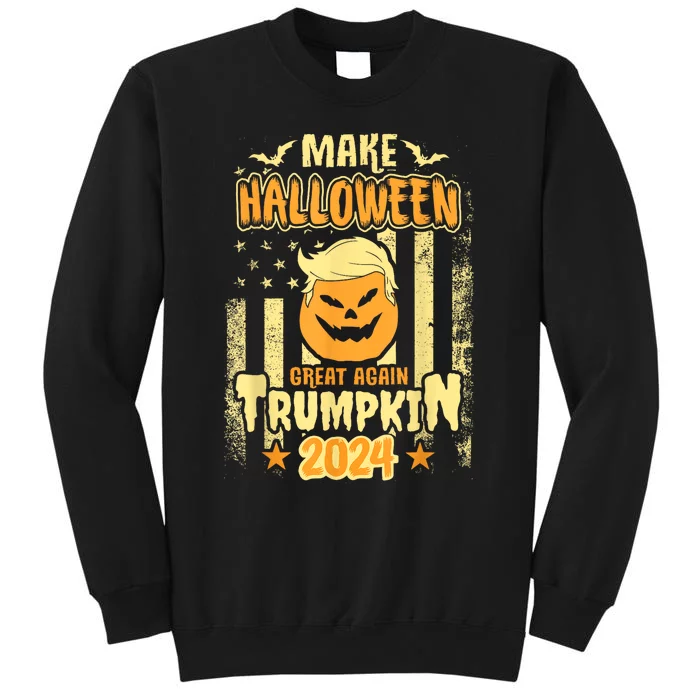 Trumpkin Make Halloween Great Again Funny Pumpkin Trump 2024 Tall Sweatshirt