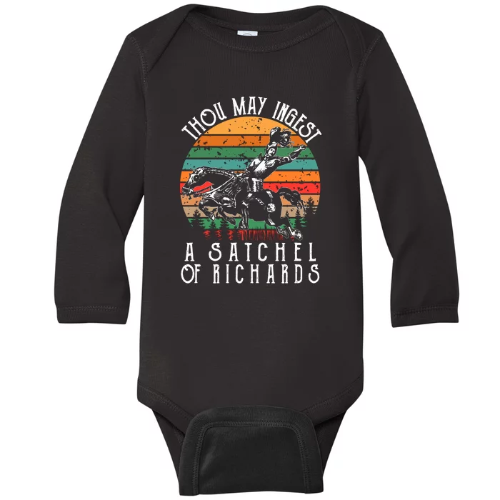 Thou May Ingest A Satchel Vintage Baby Long Sleeve Bodysuit