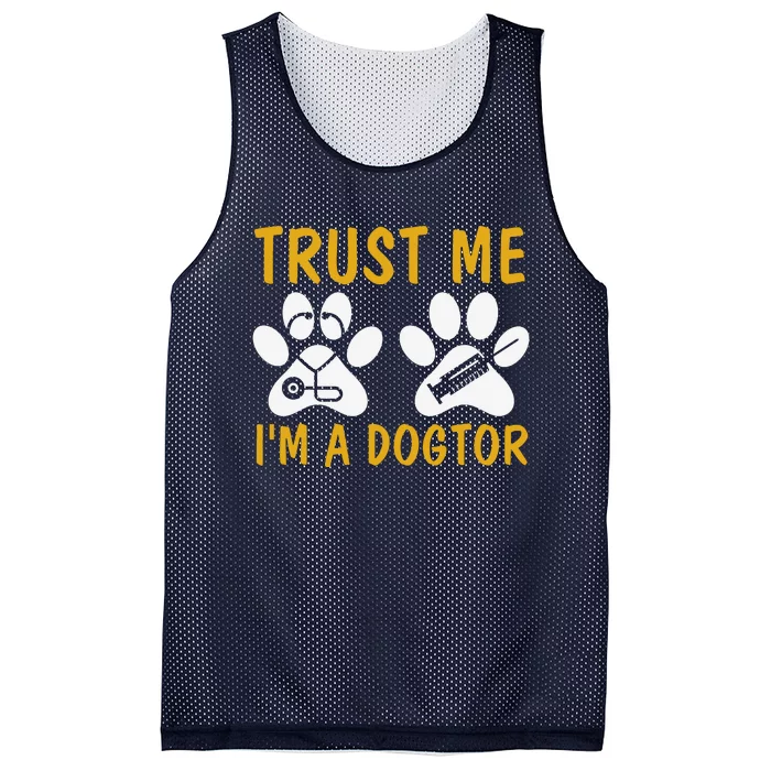 Trust Me I'm A Dogtor Funny Dog Doctor Dog Lover Dog Puns Doctor Puns Paws Mesh Reversible Basketball Jersey Tank