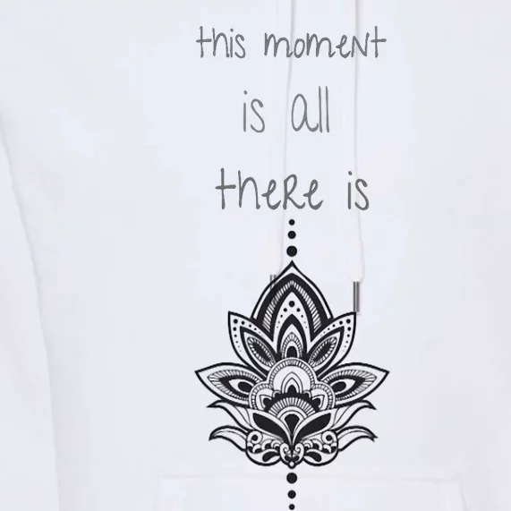 This Moment Is All There Is. Rumi Quote Lotus Flower Yoga Premium Hoodie