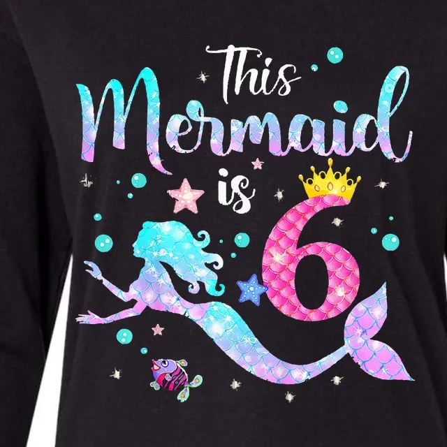 This Mermaid Is 6th Birthday Daughter Womens Cotton Relaxed Long Sleeve T-Shirt