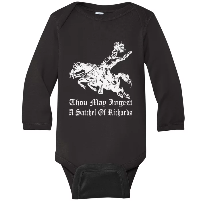 Thou May Ingest A Satchel Of Richards Baby Long Sleeve Bodysuit