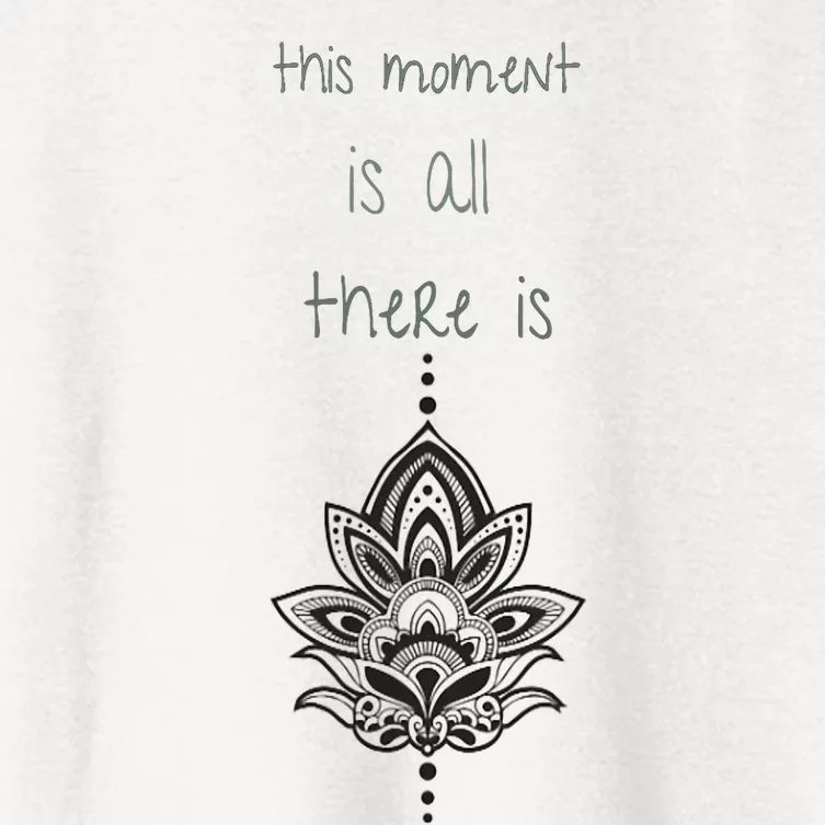 This Moment Is All There Is. Rumi Quote Lotus Flower Yoga Women's Crop Top Tee