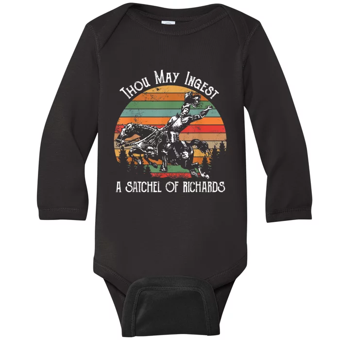 Thou May Ingest A Satchel Of Richards Baby Long Sleeve Bodysuit