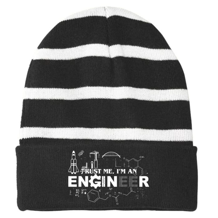 Trust Me Im An Engineer Striped Beanie with Solid Band