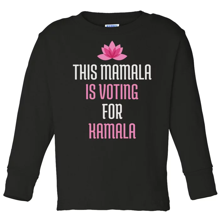 This Mamala Is Voting For Kamala Harris 2024 Lotus Flower Toddler Long Sleeve Shirt