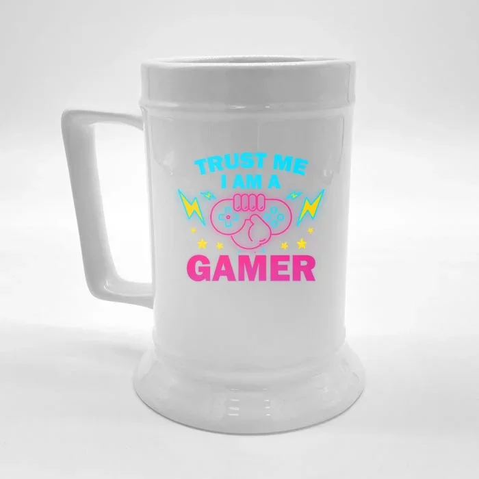 Trust Me I Am A Gamer Custom Cute Gift Front & Back Beer Stein