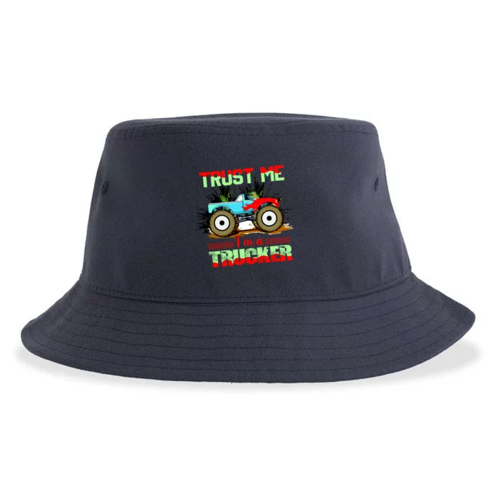 Trust Me I'm A Trucker Monster Truck Sustainable Bucket Hat