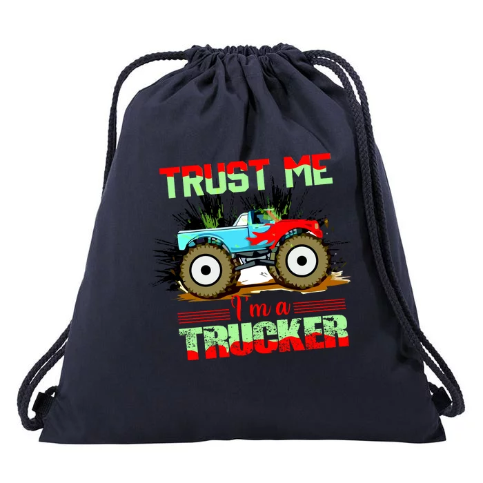 Trust Me I'm A Trucker Monster Truck Drawstring Bag