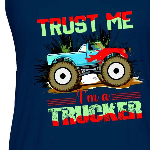 Trust Me I'm A Trucker Monster Truck Ladies Essential Flowy Tank