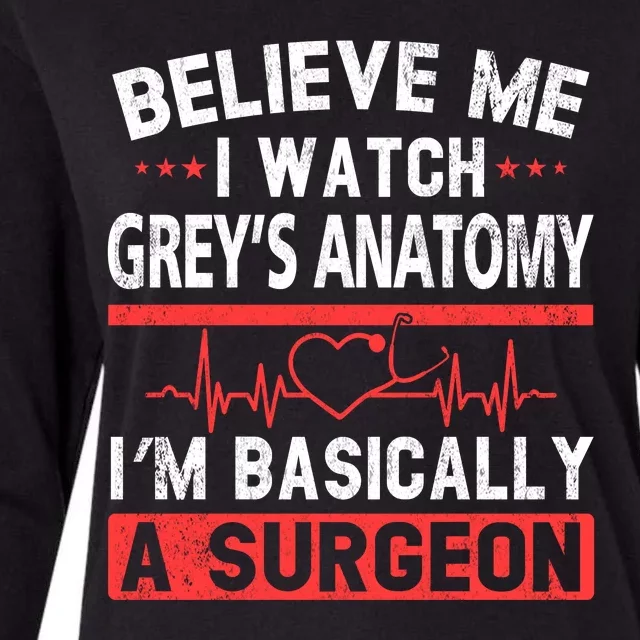 Trust Me I Watch Grey Anatomy Christmas Ugly Sweatshirt Womens Cotton Relaxed Long Sleeve T-Shirt