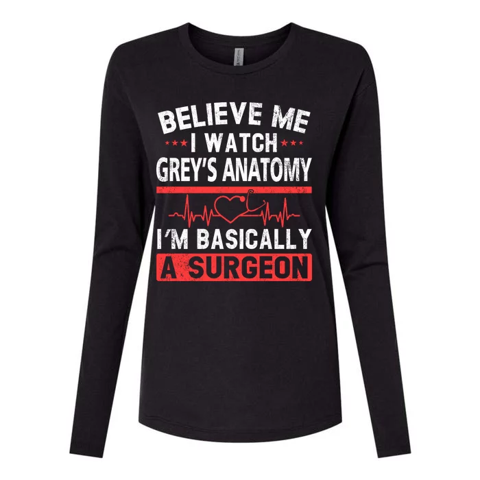 Trust Me I Watch Grey Anatomy Christmas Ugly Sweatshirt Womens Cotton Relaxed Long Sleeve T-Shirt