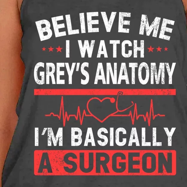 Trust Me I Watch Grey Anatomy Christmas Ugly Sweatshirt Women's Knotted Racerback Tank