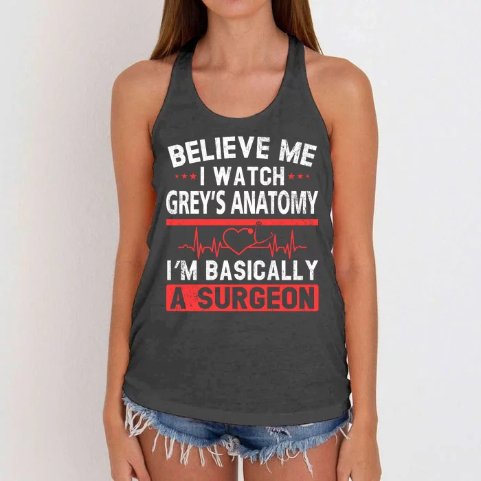 Trust Me I Watch Grey Anatomy Christmas Ugly Sweatshirt Women's Knotted Racerback Tank