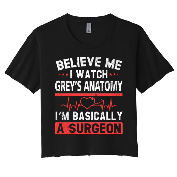 Trust Me I Watch Grey Anatomy Christmas Ugly Sweatshirt Women's Crop Top Tee