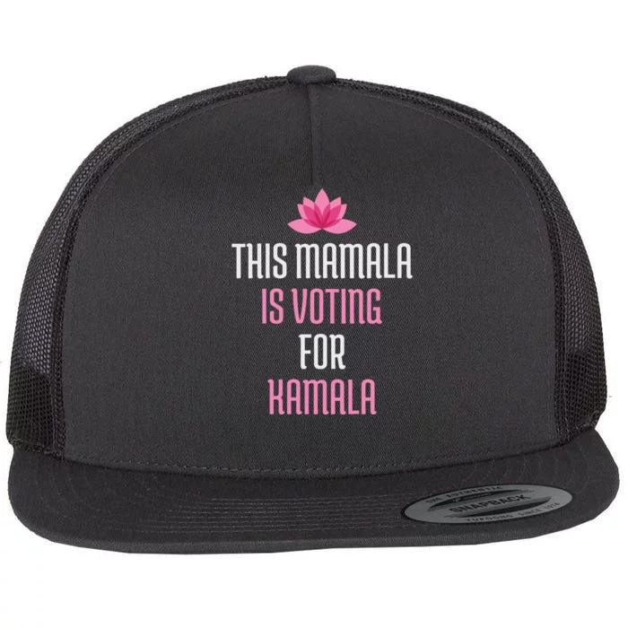 This Mamala Is Voting For Kamala Harris 2024 Lotus Flower Flat Bill Trucker Hat