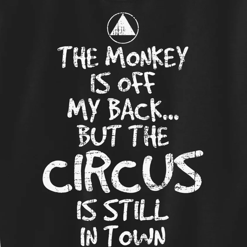 The Monkey Is Off My Back Sobriety Anniversary Sober AA NA Kids Sweatshirt