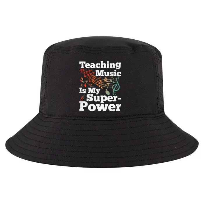 Teaching Music Is My Superpower Musical Notes Music Teacher Cool Comfort Performance Bucket Hat