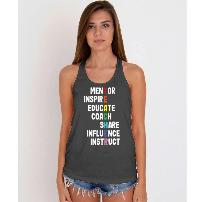 Teacher Mentor Inspire Women's Knotted Racerback Tank