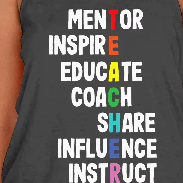 Teacher Mentor Inspire Women's Knotted Racerback Tank