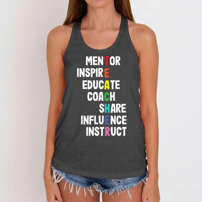 Teacher Mentor Inspire Women's Knotted Racerback Tank