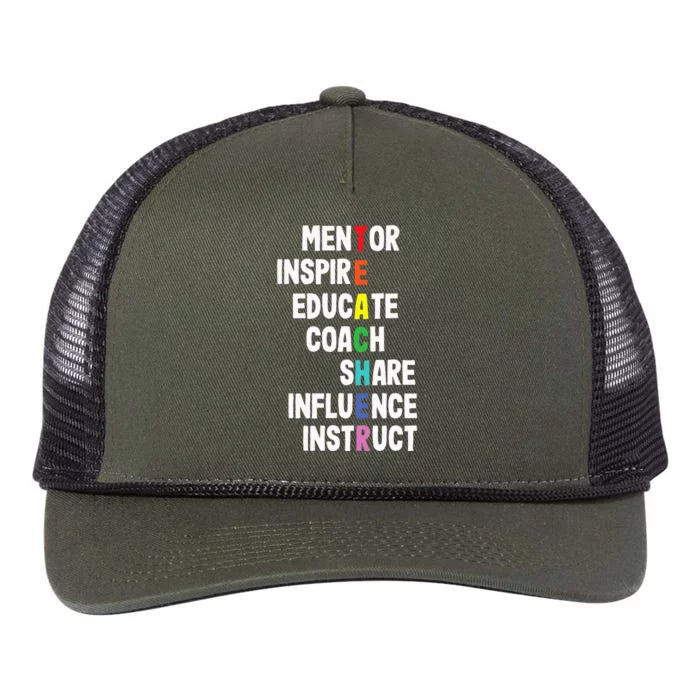 Teacher Mentor Inspire Retro Rope Trucker Hat Cap