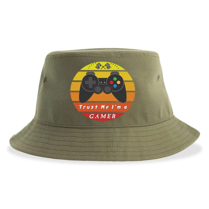 Trust Me Im A Gamer Vintage Video Game Controller Gift Meaningful Gift Sustainable Bucket Hat