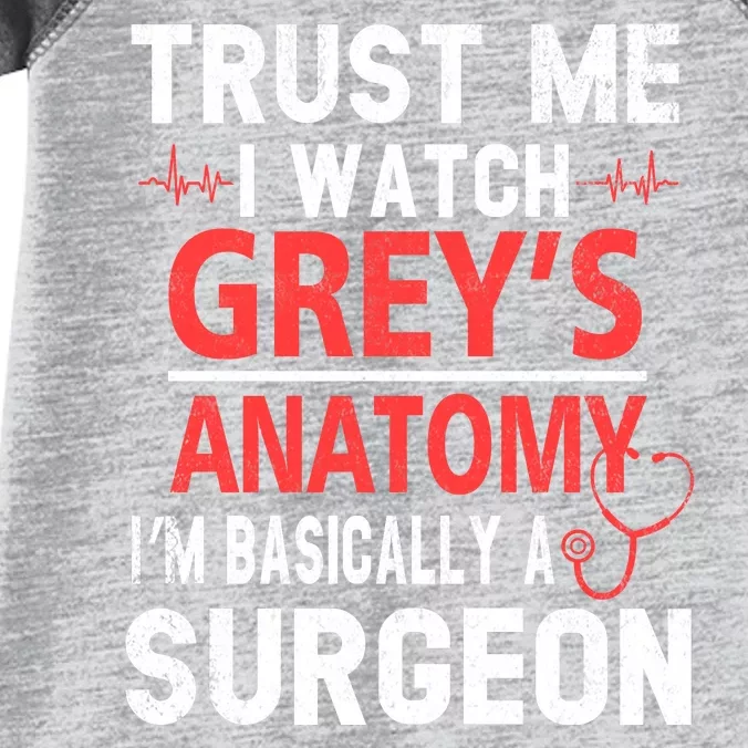 Trust Me I Watch Greys I'm Basically A Surgeon Infant Baby Jersey Bodysuit