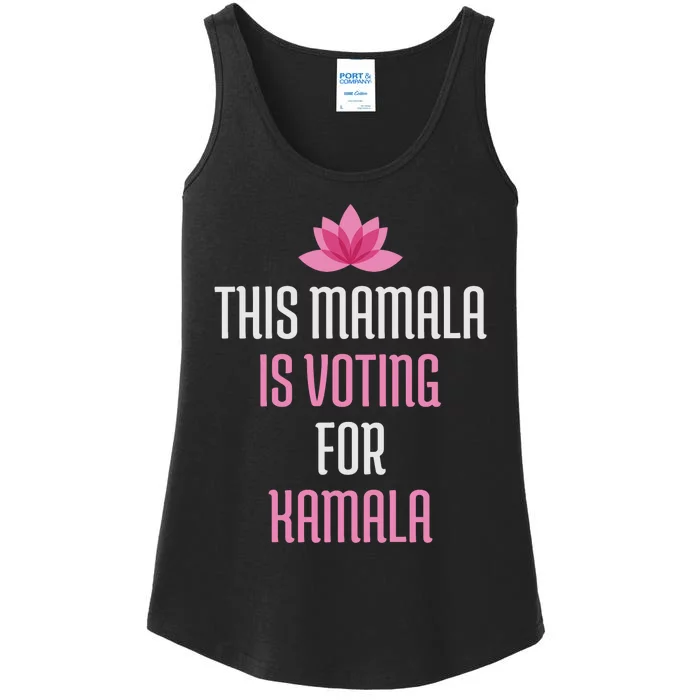 This Mamala Is Voting For Kamala Harris 2024 Lotus Flower Ladies Essential Tank