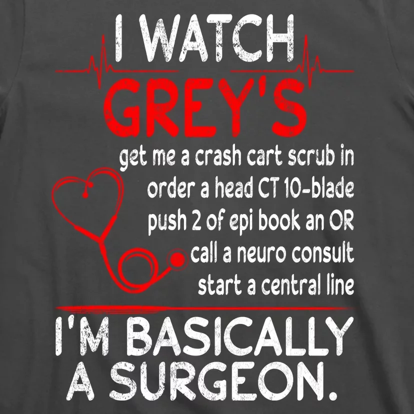 Trust Me I'm Basically A Surgeon Gift Funny Medical Tv Drama Great Gift T-Shirt