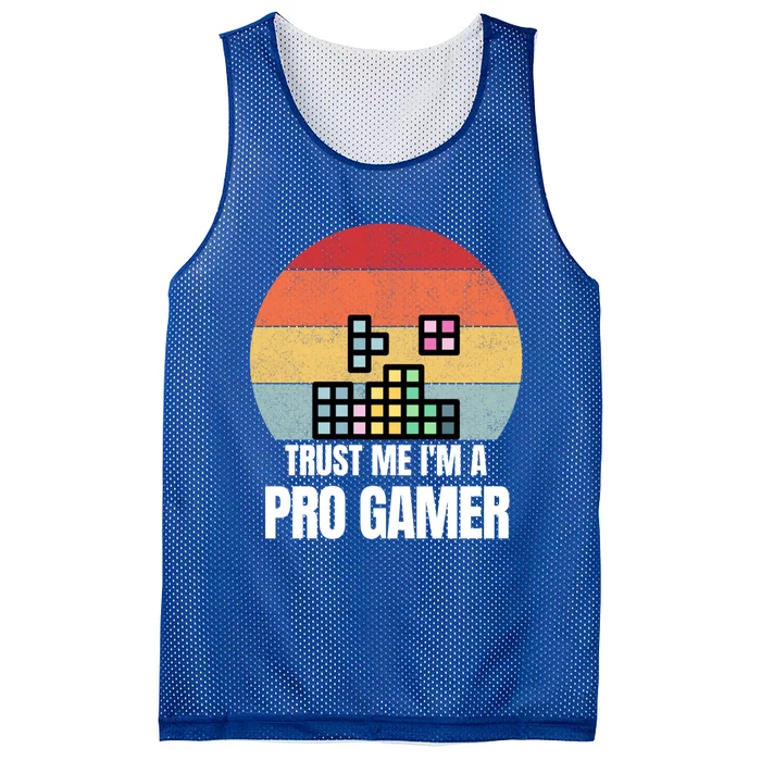 Trust Me Im A Pro Gamer Retro Vintage Dream Job Work Gift Mesh Reversible Basketball Jersey Tank