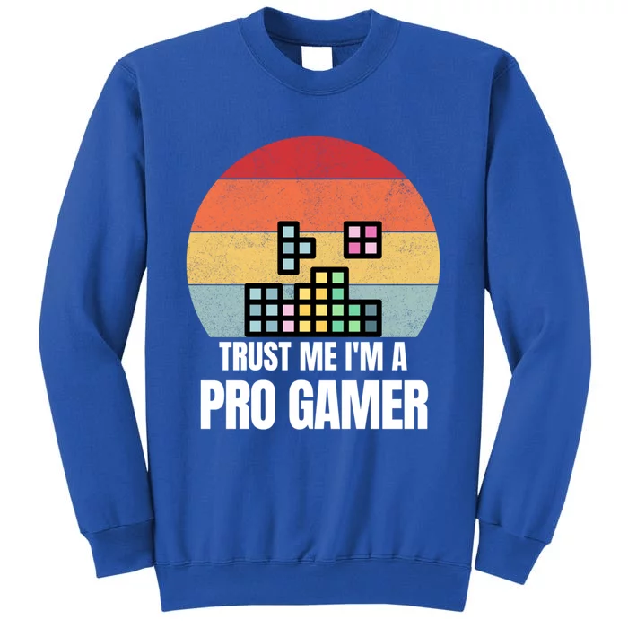 Trust Me Im A Pro Gamer Retro Vintage Dream Job Work Gift Tall Sweatshirt