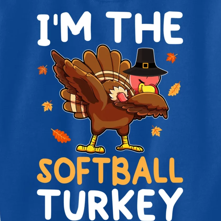 Thanksgiving Matching IM The Baseball Turkey Gift Kids Sweatshirt