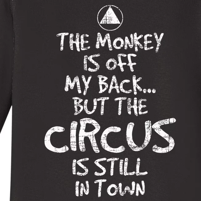 The Monkey Is Off My Back Sobriety Anniversary Sober Aa Na Baby Long Sleeve Bodysuit