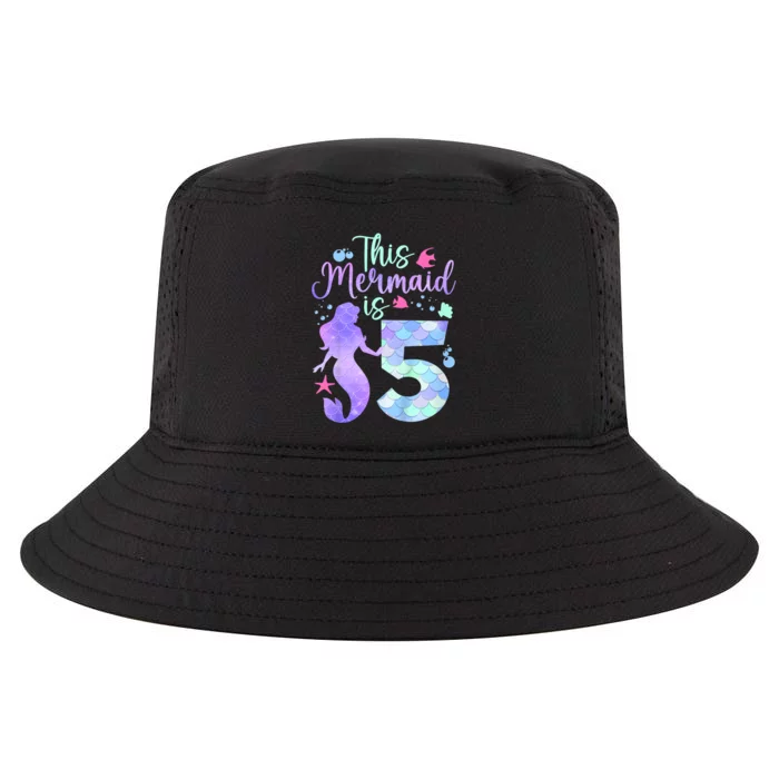 This Mermaid Is 5 Birthday Girl Mermaid Cool Comfort Performance Bucket Hat