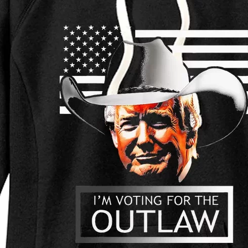 Trump Maga IM Voting For The Outlaw And The Hillbilly 2024 Women's Fleece Hoodie