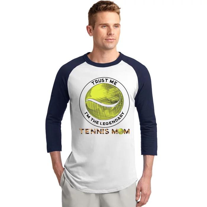 Trust Me Im The Legendary Tennis Mom Leopard Gift Baseball Sleeve Shirt