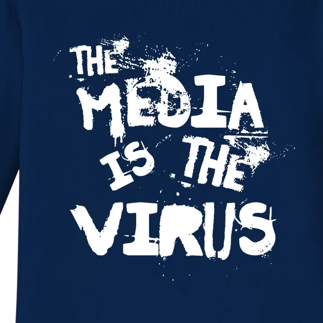 The Media Is The Virus Baby Long Sleeve Bodysuit